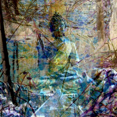 Digitale Kunst mit dem Titel "Buddha-01" von John Calder Gunn, Original-Kunstwerk, Digitale Collage