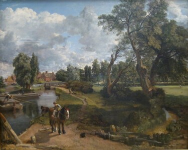 Painting titled "Le moulin de Flatfo…" by John Constable, Original Artwork, Oil