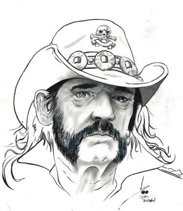 Zeichnungen mit dem Titel "Lemmy" von John Creekmore, Original-Kunstwerk, Tinte
