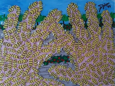 Malarstwo zatytułowany „Message Of The Bees” autorstwa John Dobson, Oryginalna praca, Akryl