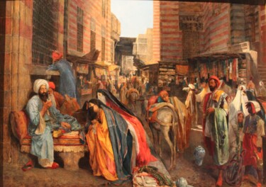 绘画 标题为“La Rue et la mosqué…” 由John Frederick Lewis, 原创艺术品, 油