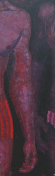 Peinture intitulée "Baigneurs Rouges" par John Gormsen, Œuvre d'art originale, Acrylique Monté sur artwork_cat.