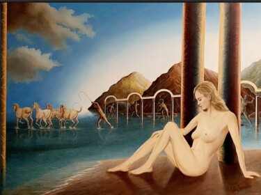 Painting titled "Amphitrite" by John Haanstra, Original Artwork, Oil