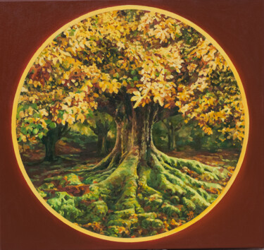 제목이 "Ancient and sacred"인 미술작품 John Hancock로, 원작, 기름 나무 들것 프레임에 장착됨