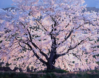 Картина под названием "Yoshino cherry" - John Hancock, Подлинное произведение искусства, Масло