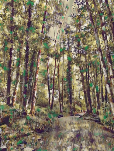 Digital Arts με τίτλο "Chemin forestier -…" από John Mailly, Αυθεντικά έργα τέχνης, 2D ψηφιακή εργασία