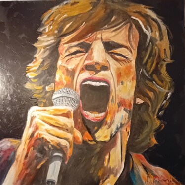 Painting titled "Le chanteur....." by Mc Kenzie, Original Artwork, Oil