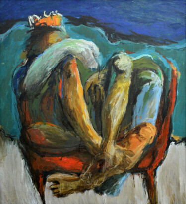 Painting titled "King 1" by Johnny Semaan, Original Artwork, Oil