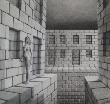 Drawing titled "A L'AUBE DU CREPUSC…" by John Rothschild, Original Artwork, Pencil