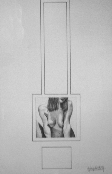 Zeichnungen mit dem Titel "FRAGMENT 007" von John Rothschild, Original-Kunstwerk, Bleistift