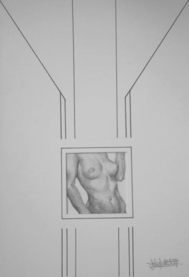 Zeichnungen mit dem Titel "FRAGMENT 009" von John Rothschild, Original-Kunstwerk, Bleistift