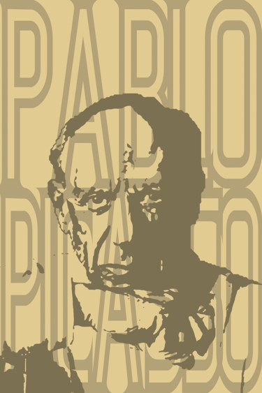 Schilderij getiteld "Pablo Picasso" door John Von Brown, Origineel Kunstwerk