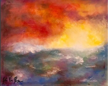 Peinture intitulée "Sun & Sea" par John Von Brown, Œuvre d'art originale, Huile