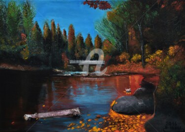 Pintura titulada "Landscape autumn pa…" por Joky, Obra de arte original, Oleo