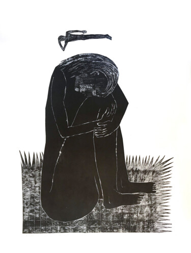 Gravures & estampes intitulée "Aus der Serie Human…" par Jolanta Johnsson, Œuvre d'art originale, Embossage