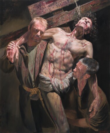 Schilderij getiteld "Son of Mary and Jos…" door Jon Bøe Paulsen, Origineel Kunstwerk, Olie