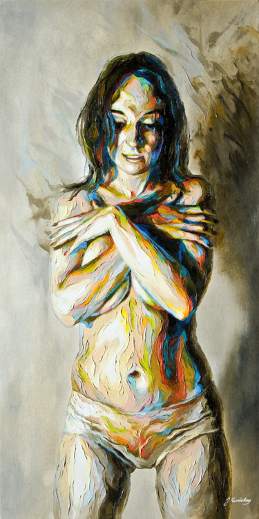 Peinture intitulée "JK14-1210 She" par Jonas Kunickas, Œuvre d'art originale, Huile