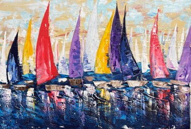 Schilderij getiteld "Sailing" door Olya Jonas, Origineel Kunstwerk, Acryl