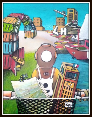 Peinture intitulée "Le Havre ville" par Jonathan Altero, Œuvre d'art originale, Acrylique