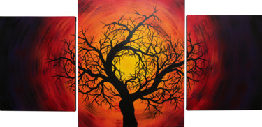 Pintura titulada "Silhouette d'arbre…" por Jonathan Pradillon, Obra de arte original, Acrílico Montado en Bastidor de camill…