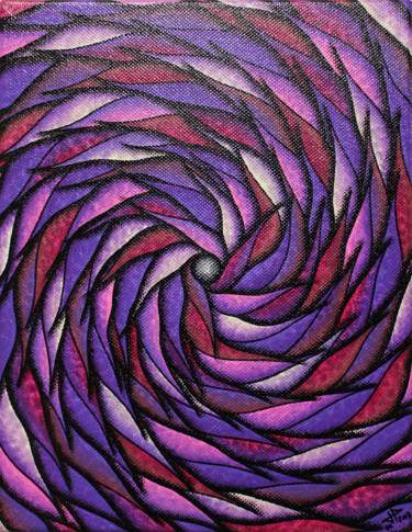 Painting titled "Spirale violacée" by Jonathan Pradillon, Original Artwork, Acrylic Mounted on Wood Stretcher frame