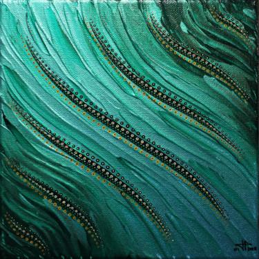 Peinture intitulée "Fluide bleu vert ir…" par Jonathan Pradillon, Œuvre d'art originale, Acrylique Monté sur Châssis en bois