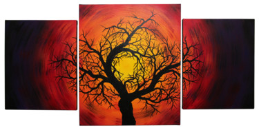 Картина под названием "Silhouette d’arbre…" - Jonathan Pradillon, Подлинное произведение искусства, Акрил Установлен на Дере…