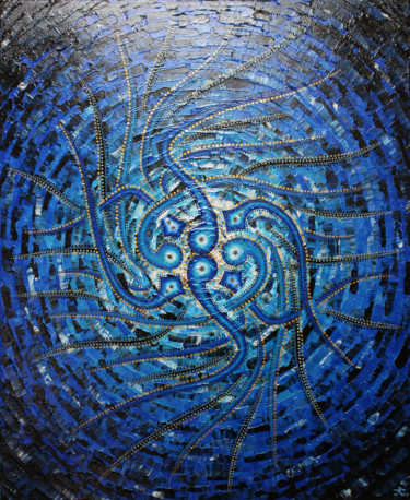 Peinture intitulée "Sens bleuté." par Jonathan Pradillon, Œuvre d'art originale, Acrylique