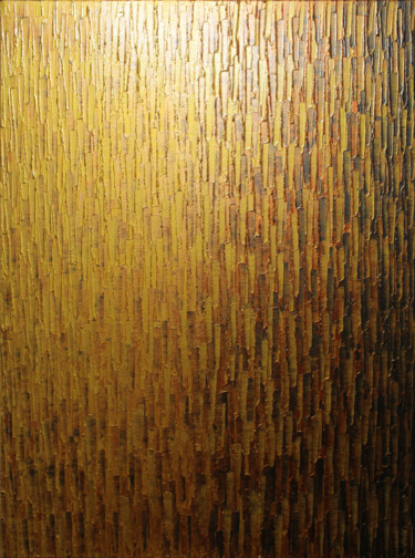 Schilderij getiteld "Fondu doré bronze" door Jonathan Pradillon, Origineel Kunstwerk, Acryl Gemonteerd op Frame voor houten…