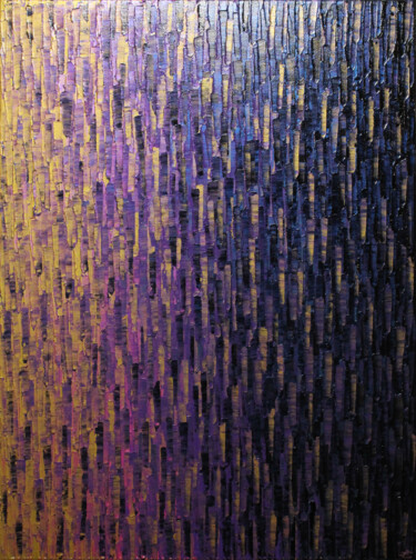 Malerei mit dem Titel "Fondu doré violet g…" von Jonathan Pradillon, Original-Kunstwerk, Acryl Auf Keilrahmen aus Holz monti…