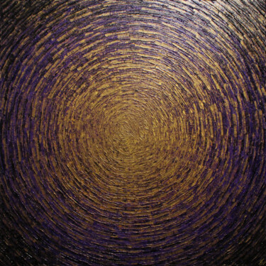 Картина под названием "Éclat or violet." - Jonathan Pradillon, Подлинное произведение искусства, Акрил Установлен на Деревян…