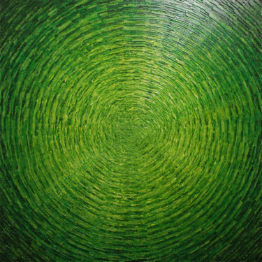 Painting titled "Éclat vert." by Jonathan Pradillon, Original Artwork, Acrylic Mounted on Wood Stretcher frame