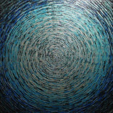 "Éclat argent bleu i…" başlıklı Tablo Jonathan Pradillon tarafından, Orijinal sanat, Akrilik Ahşap Sedye çerçevesi üzerine m…