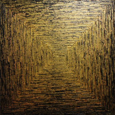 Pittura intitolato "Dégradé carré or." da Jonathan Pradillon, Opera d'arte originale, Acrilico Montato su Telaio per barella…