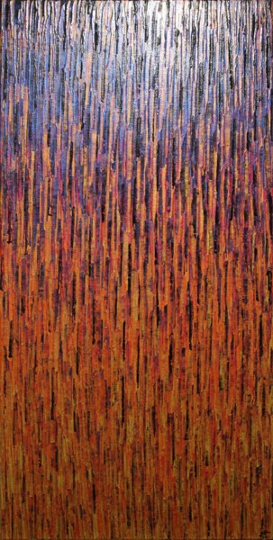Ζωγραφική με τίτλο "Matrice or orange r…" από Jonathan Pradillon, Αυθεντικά έργα τέχνης, Ακρυλικό Τοποθετήθηκε στο Ξύλινο φο…