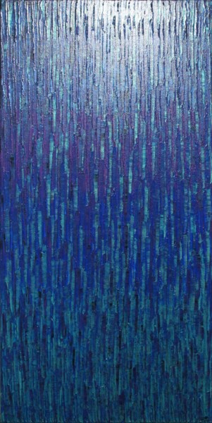 绘画 标题为“Matrice bleue viole…” 由Jonathan Pradillon, 原创艺术品, 丙烯 安装在木质担架架上