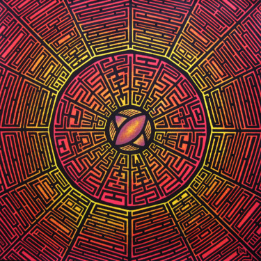Peinture intitulée "Centrifuge" par Jonathan Pradillon, Œuvre d'art originale, Acrylique Monté sur Carton