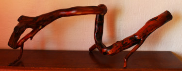 Sculpture titled "Branche tortueuse" by Jonathan Pradillon, Original Artwork, Wood
