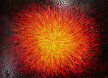 Malerei mit dem Titel "Éclat flamboyant" von Jonathan Pradillon, Original-Kunstwerk, Acryl Auf Keilrahmen aus Holz montiert