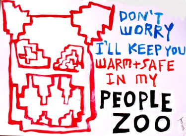绘画 标题为“PEOPLE ZOO” 由Jonathan Wain, 原创艺术品, 丙烯