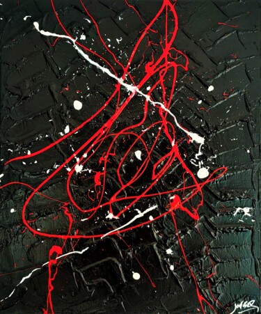 Peinture intitulée "Noir d'amour" par Jonger, Œuvre d'art originale, Acrylique