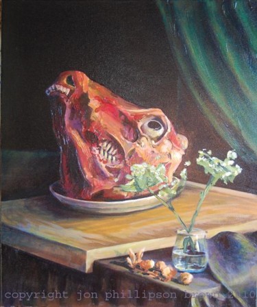 Painting titled "Still life with cal…" by Jon Phillipson Brown, Original Artwork, Oil