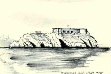 Drawing titled "St. Katherine's Isl…" by Jon Phillipson Brown, Original Artwork