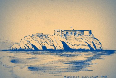 Drawing titled "St. Katherine's Isl…" by Jon Phillipson Brown, Original Artwork, Pencil