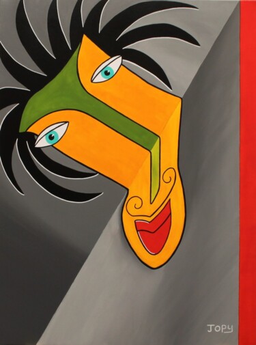 Schilderij getiteld "Dali prend son temp…" door Jopy, Origineel Kunstwerk, Acryl
