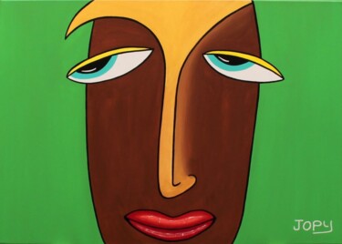 Malerei mit dem Titel "Emma, pistache choc…" von Jopy, Original-Kunstwerk, Acryl