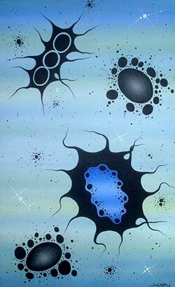 Картина под названием "Galaxia II" - Jordi Bofill, Подлинное произведение искусства, Масло