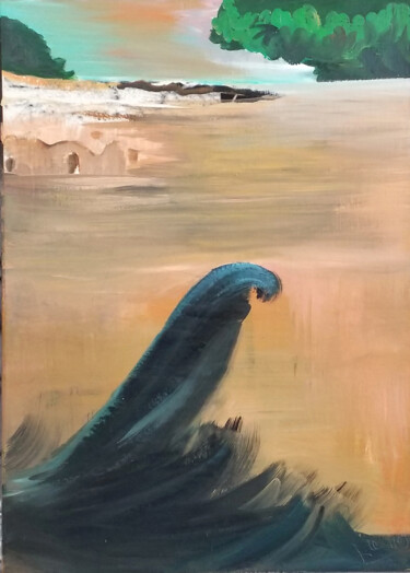 Painting titled "Die Welle" by Jörg Herold, Original Artwork, Acrylic