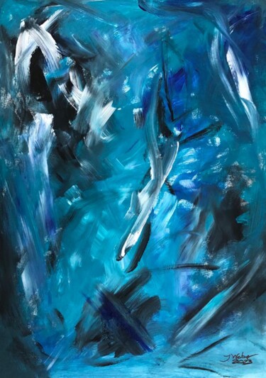Schilderij getiteld "Blue Acryl auf Lein…" door Jörg Weber, Origineel Kunstwerk, Acryl