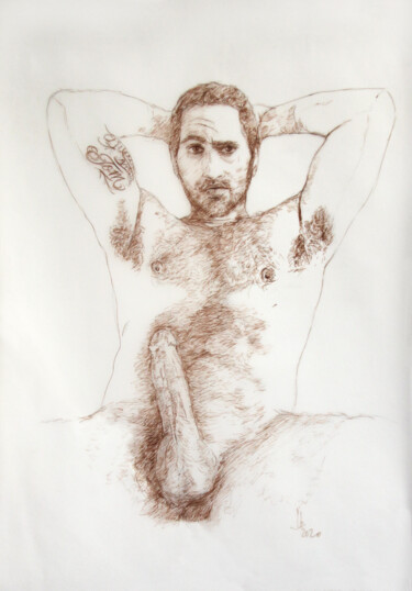 「Timmo phallus, homo…」というタイトルの描画 Jorge Bandarraによって, オリジナルのアートワーク, インク